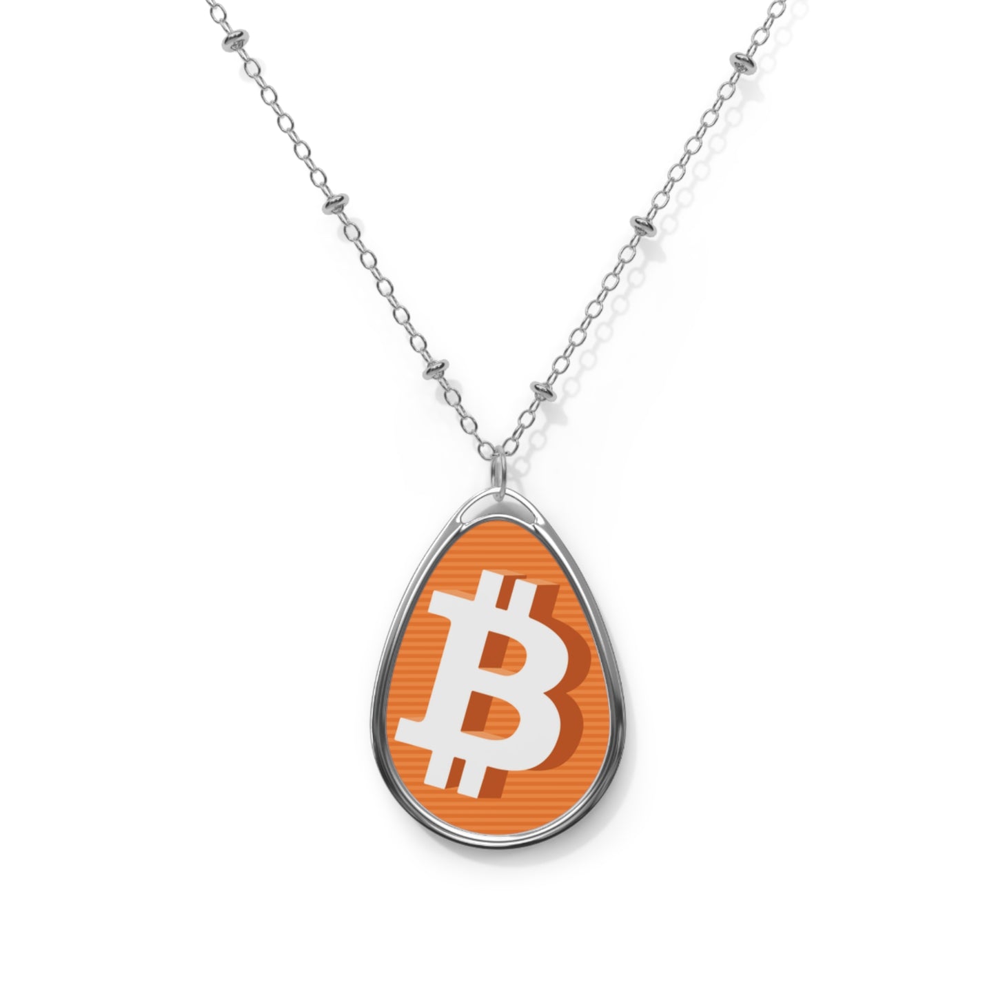 Orange 3D Bitcoin Necklace