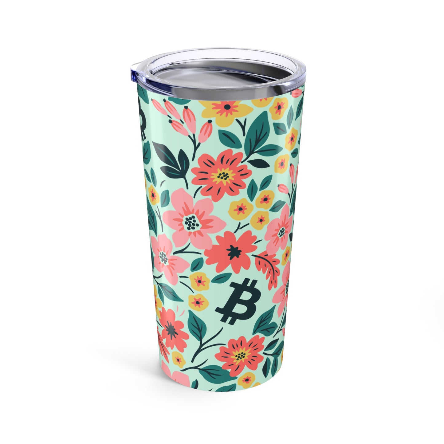 Floral Green Spring Bitcoin Tumbler 20oz