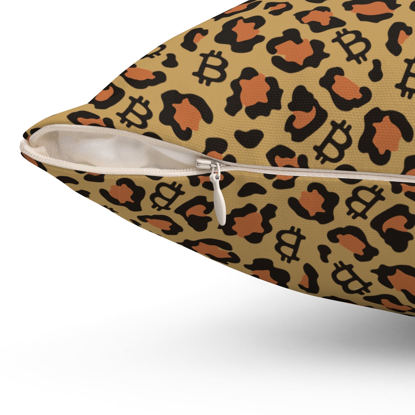 Bitcoin Leopard Print Square Pillow