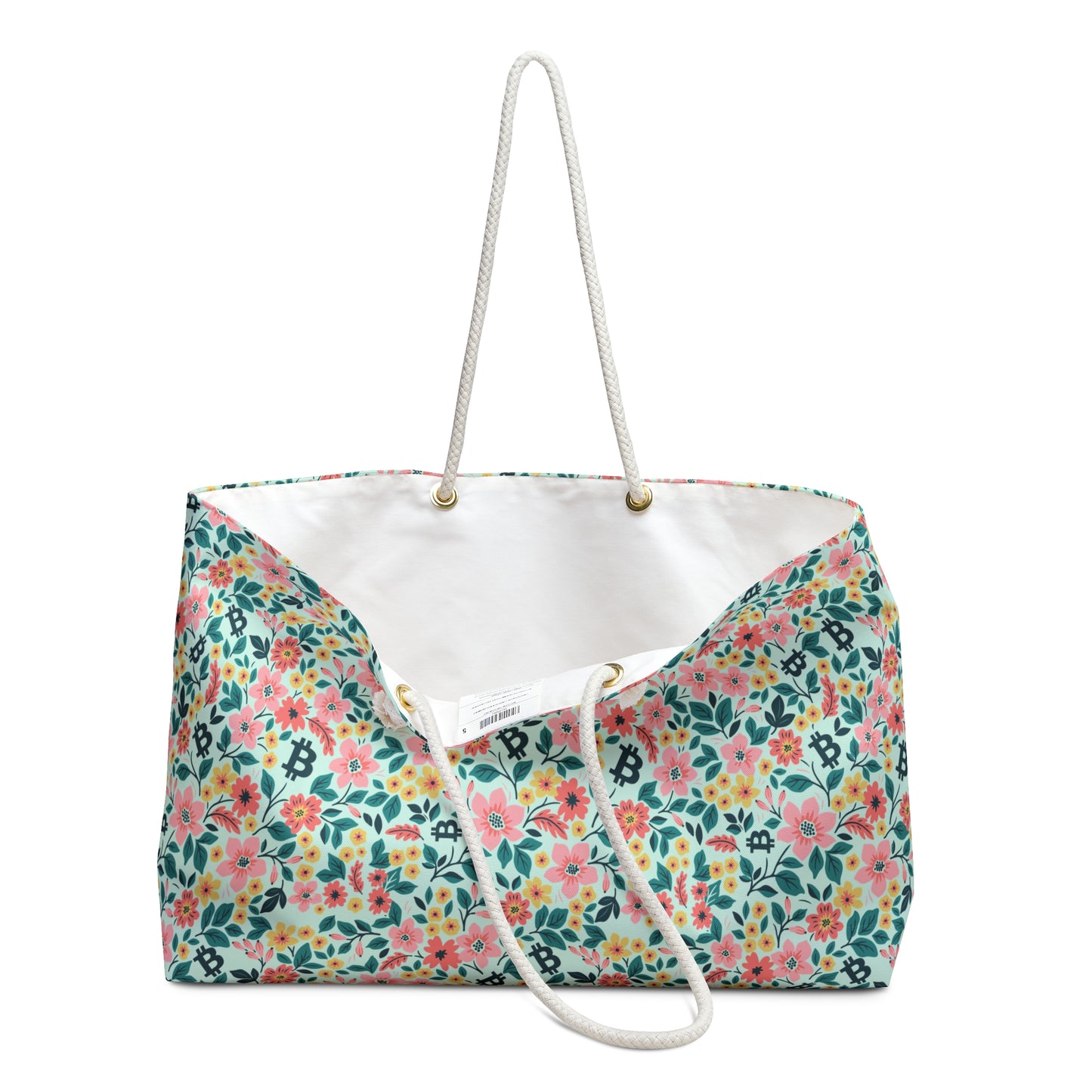 Green Floral Spring Bitcoin Weekender Bag