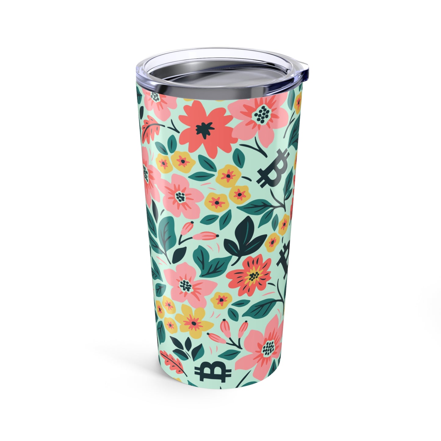 Floral Green Spring Bitcoin Tumbler 20oz