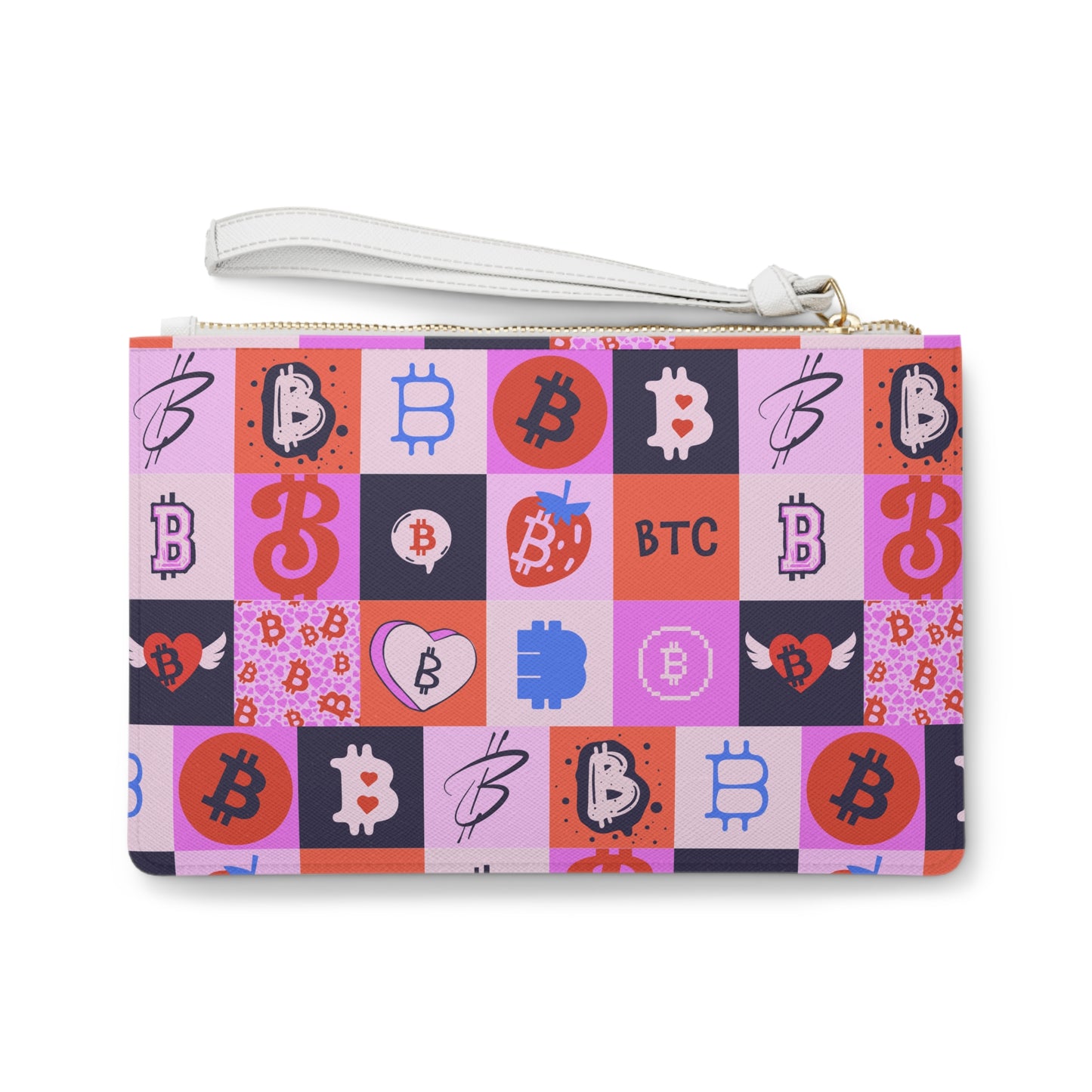 Bitcoin Love Patchwork Clutch Bag