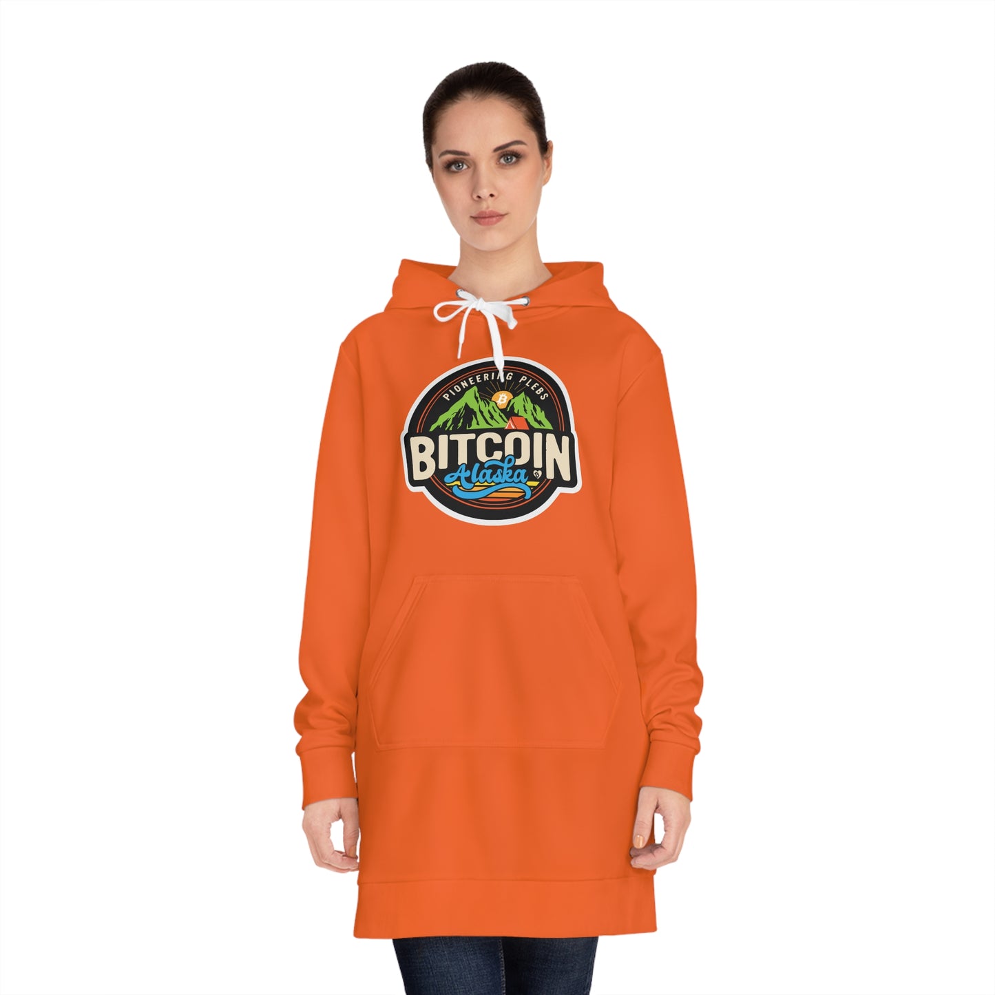 Bitcoin Alaska Orange Women's Hoodie Dress