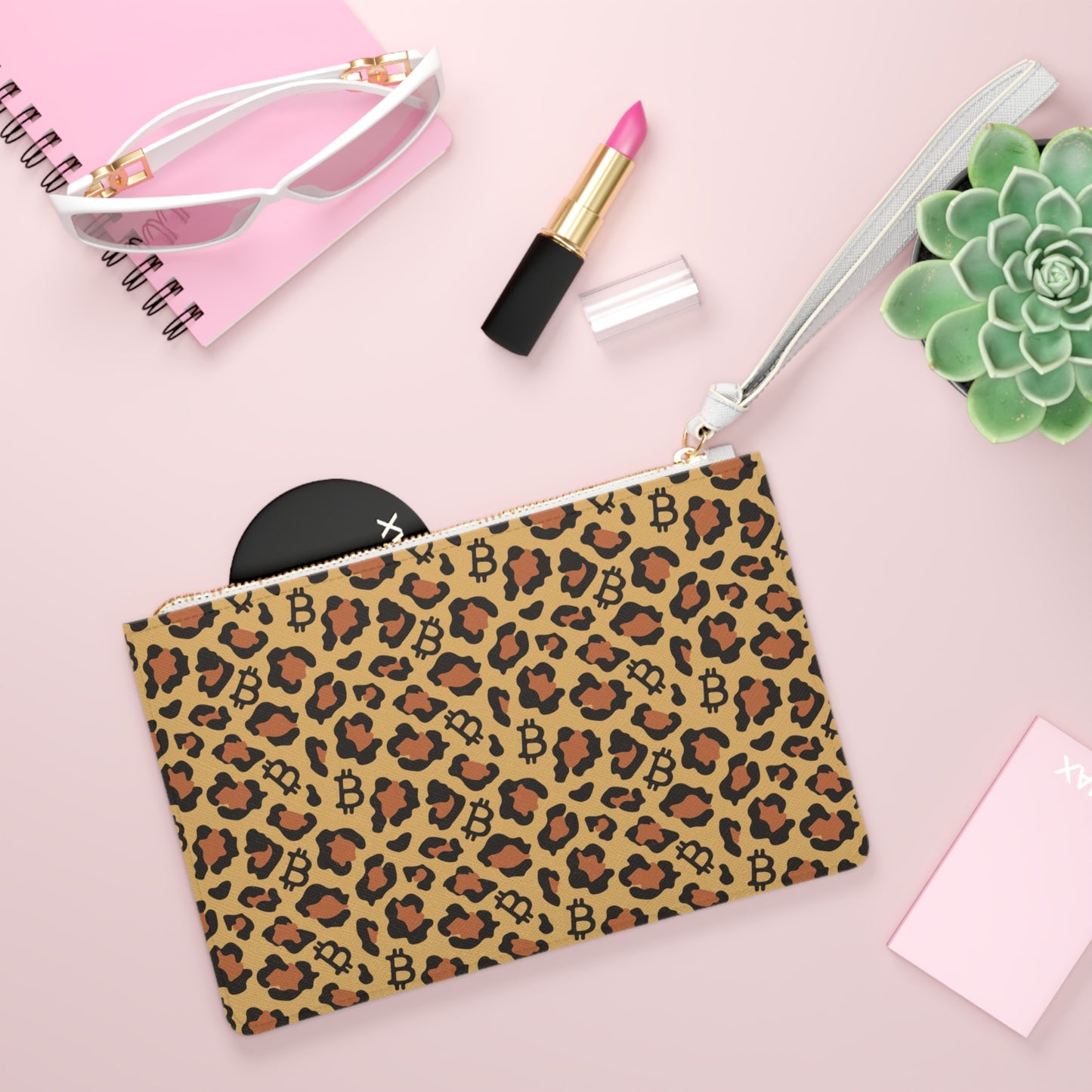 Leopard Print Bitcoin Clutch Bag