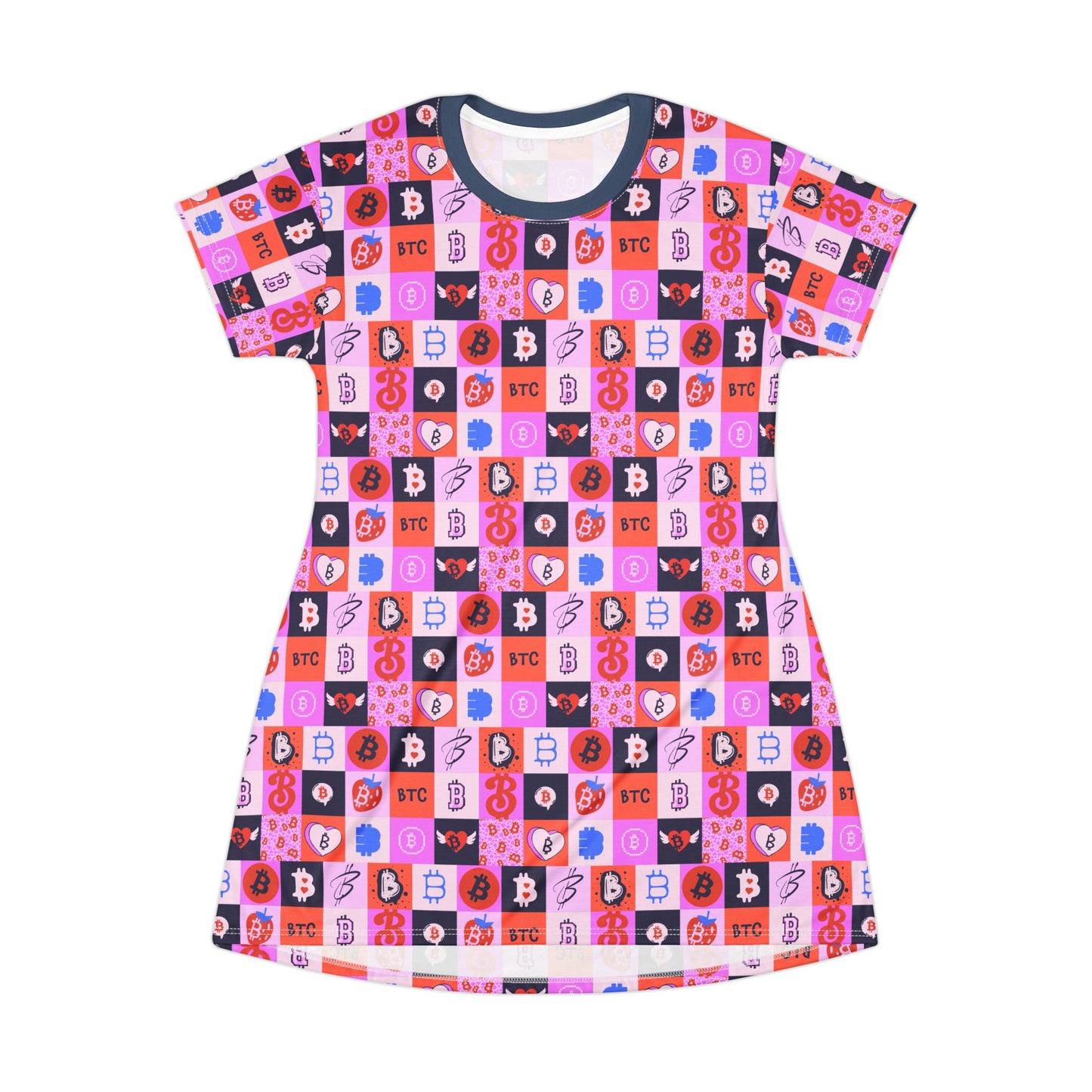 Bitcoin Love Patchwork T-Shirt Dress