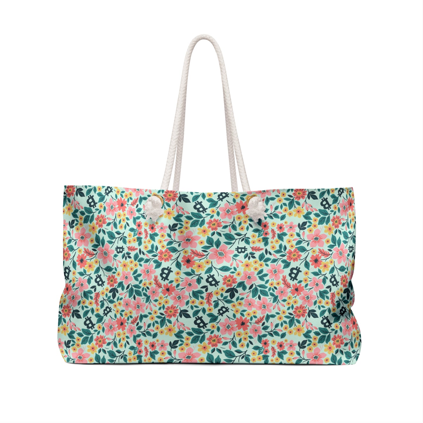 Green Floral Spring Bitcoin Weekender Bag