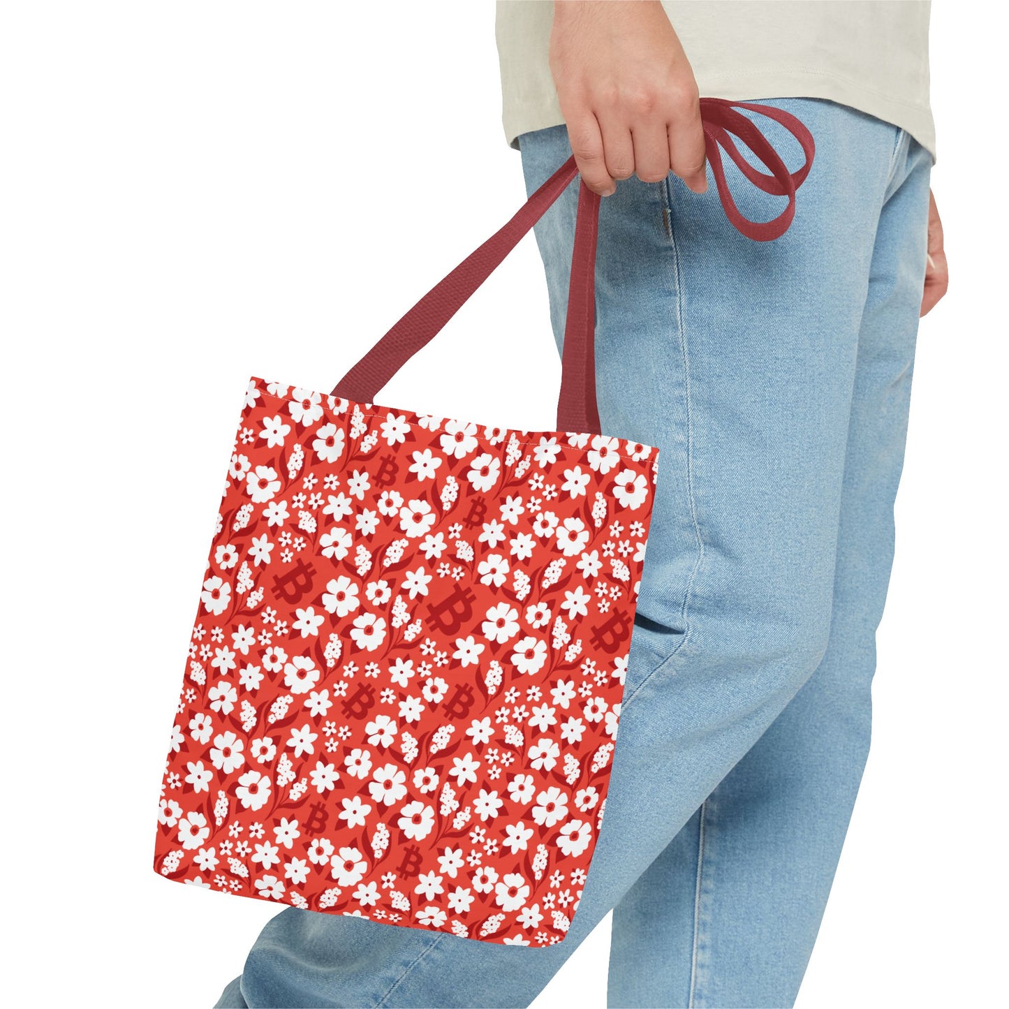 Red Romance Bitcoin Tote Bag