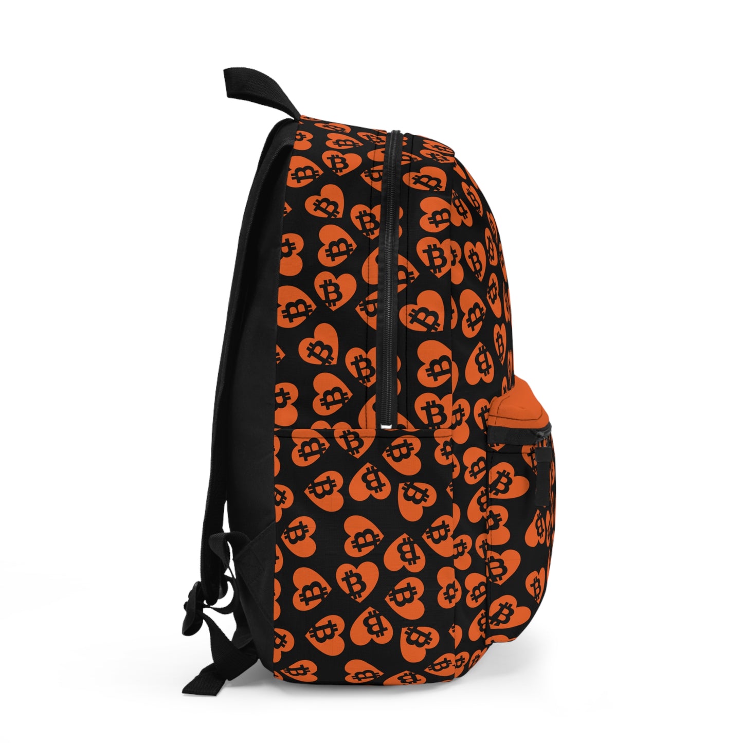 Orange and Black Pocket Heart Premium Backpack