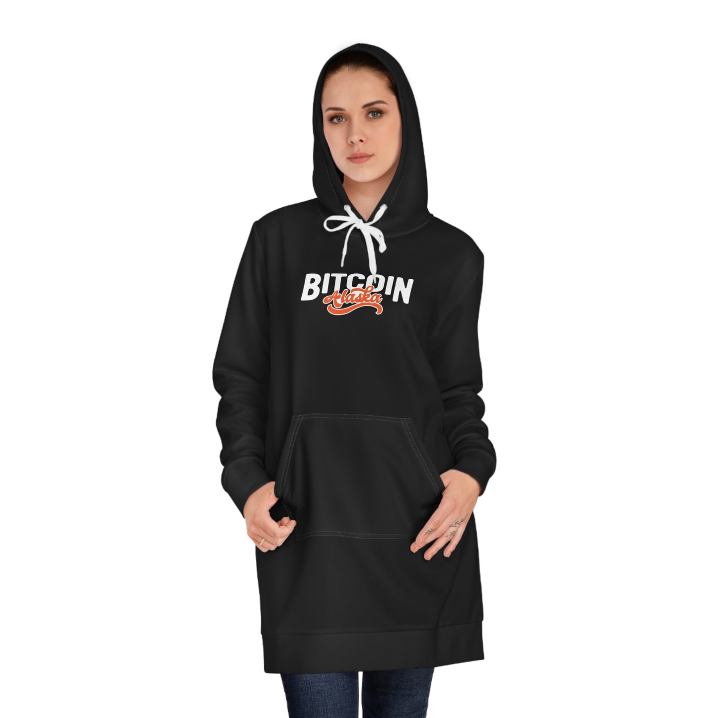 Bitcoin Alaska Black Women's Hoodie Dress