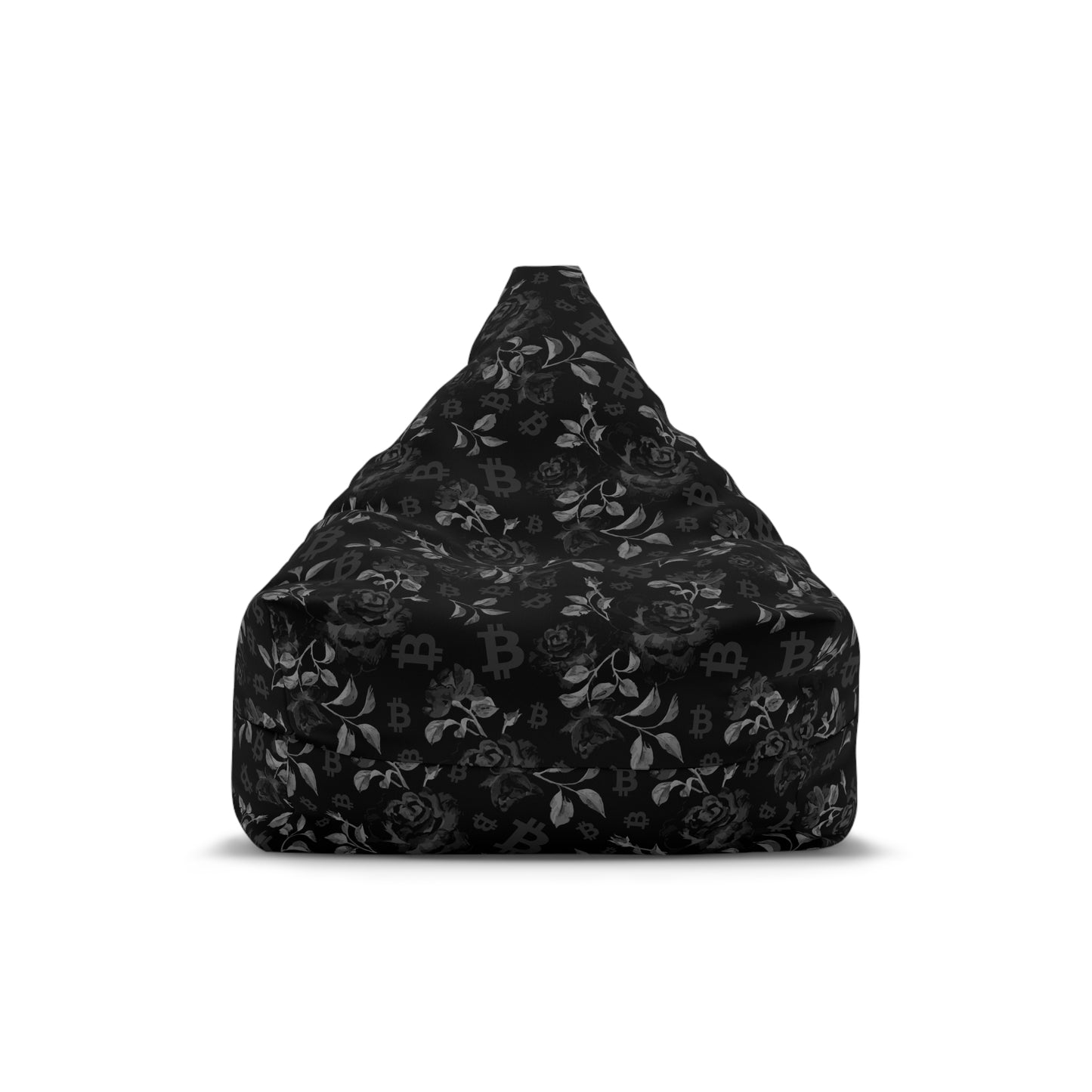 Black Stack Roses Bean Bag Chair Cover