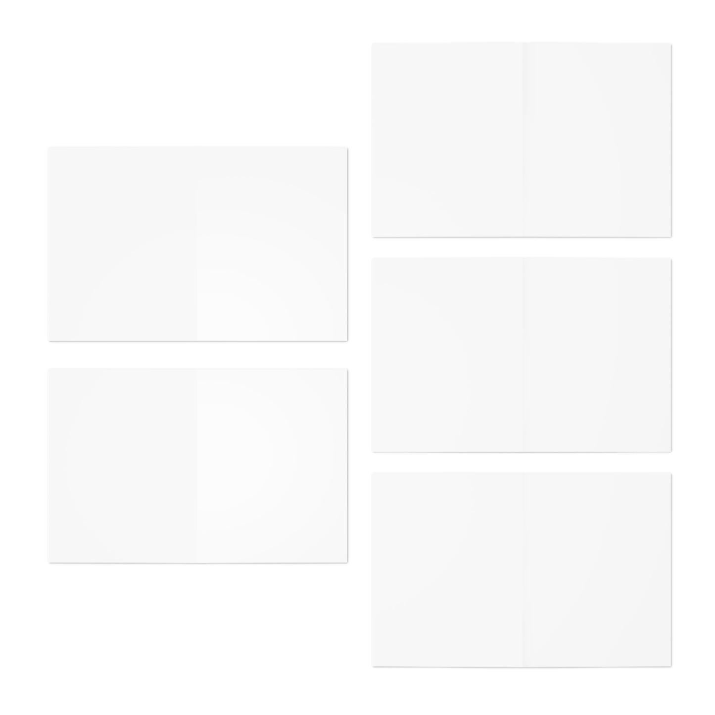 White square paper on a white background