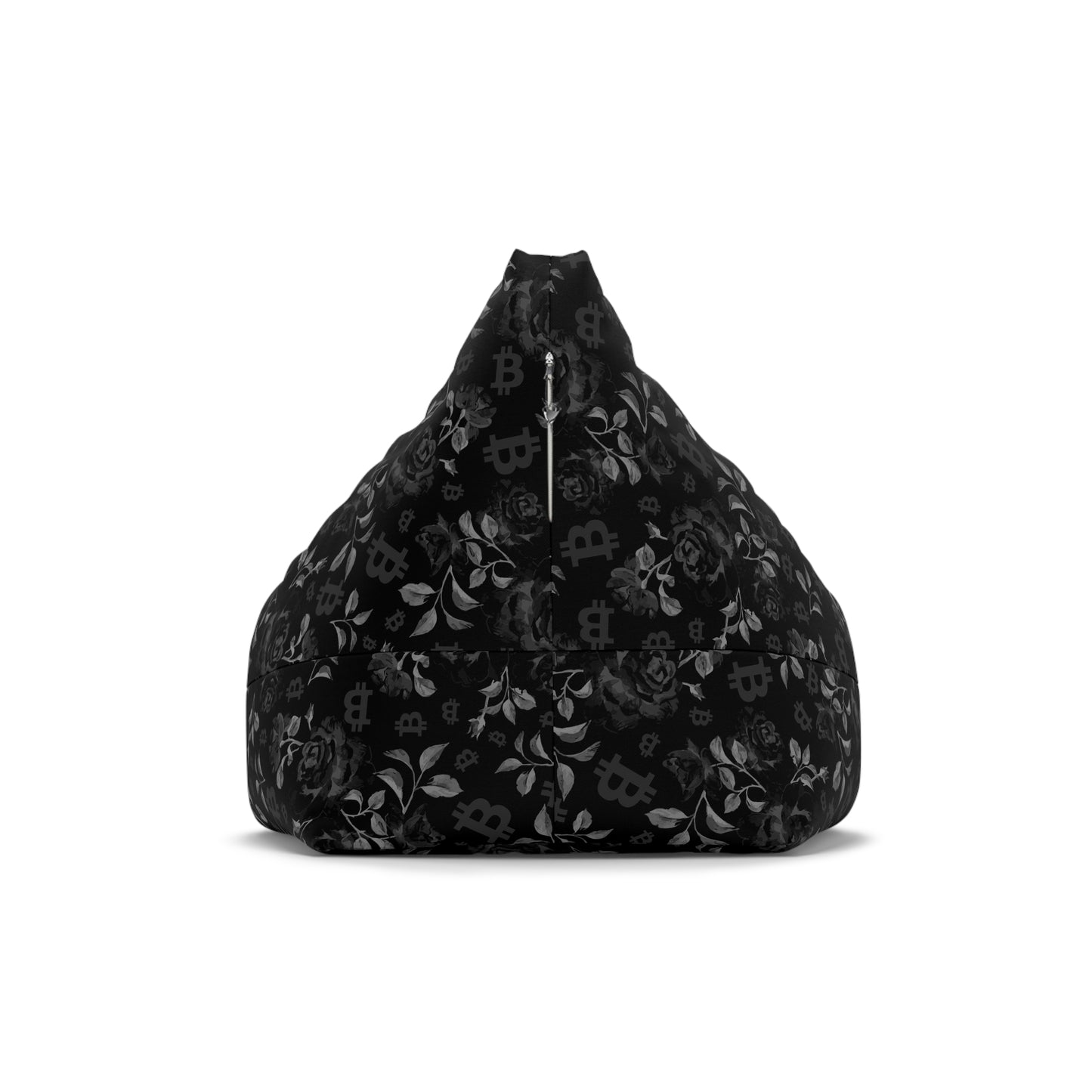 Black Stack Roses Bean Bag Chair Cover