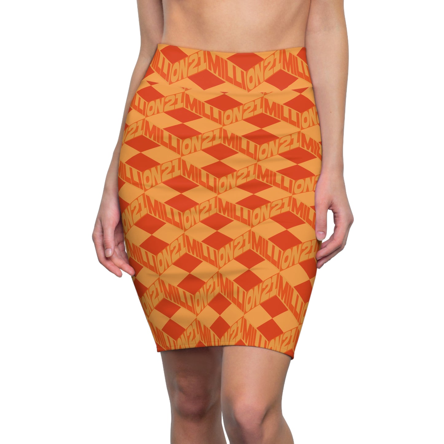 Orange 21 Million Infinity Pencil Skirt