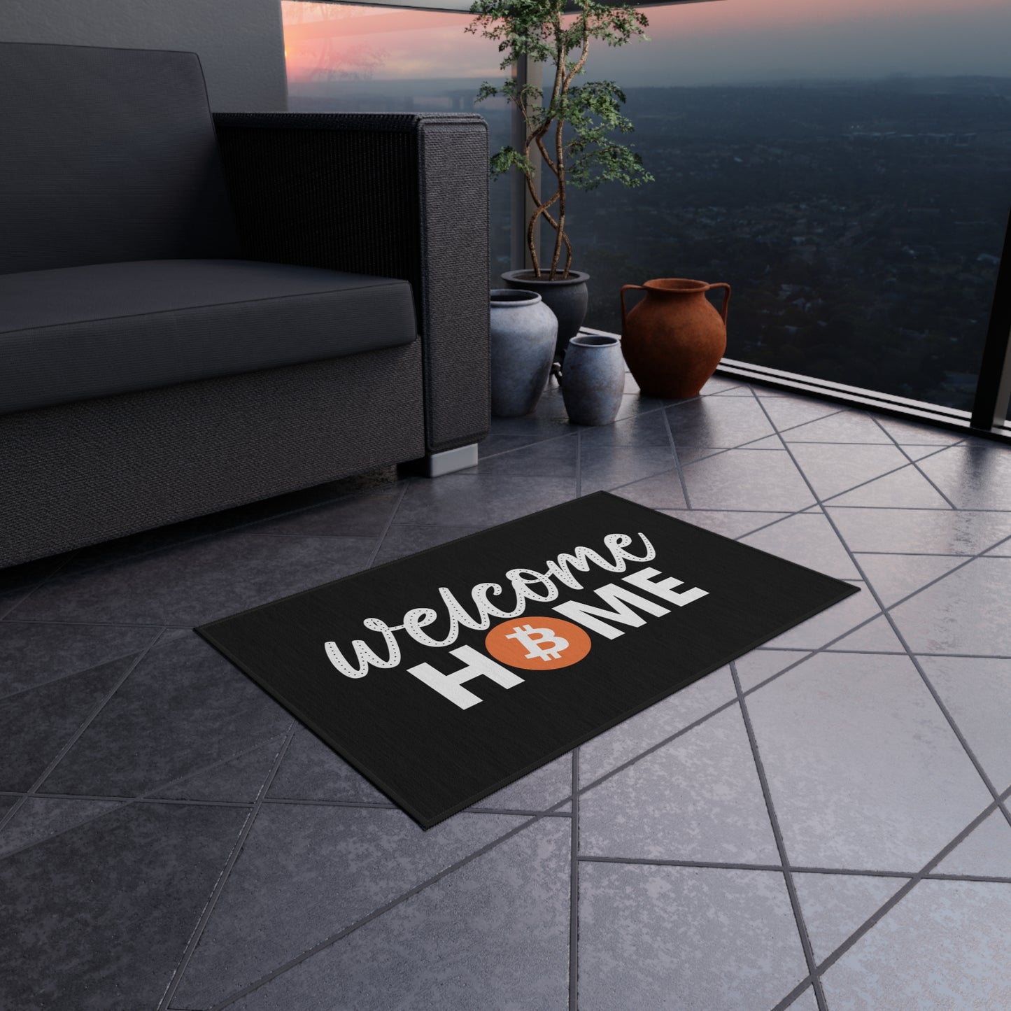 Airbtc Welcome Home Outdoor Rug