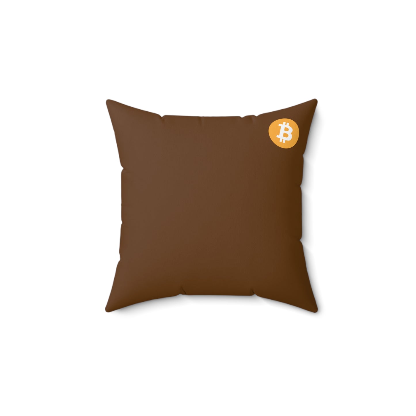 AirBTC Bitcoin Symbol on Chocolate Square Pillow