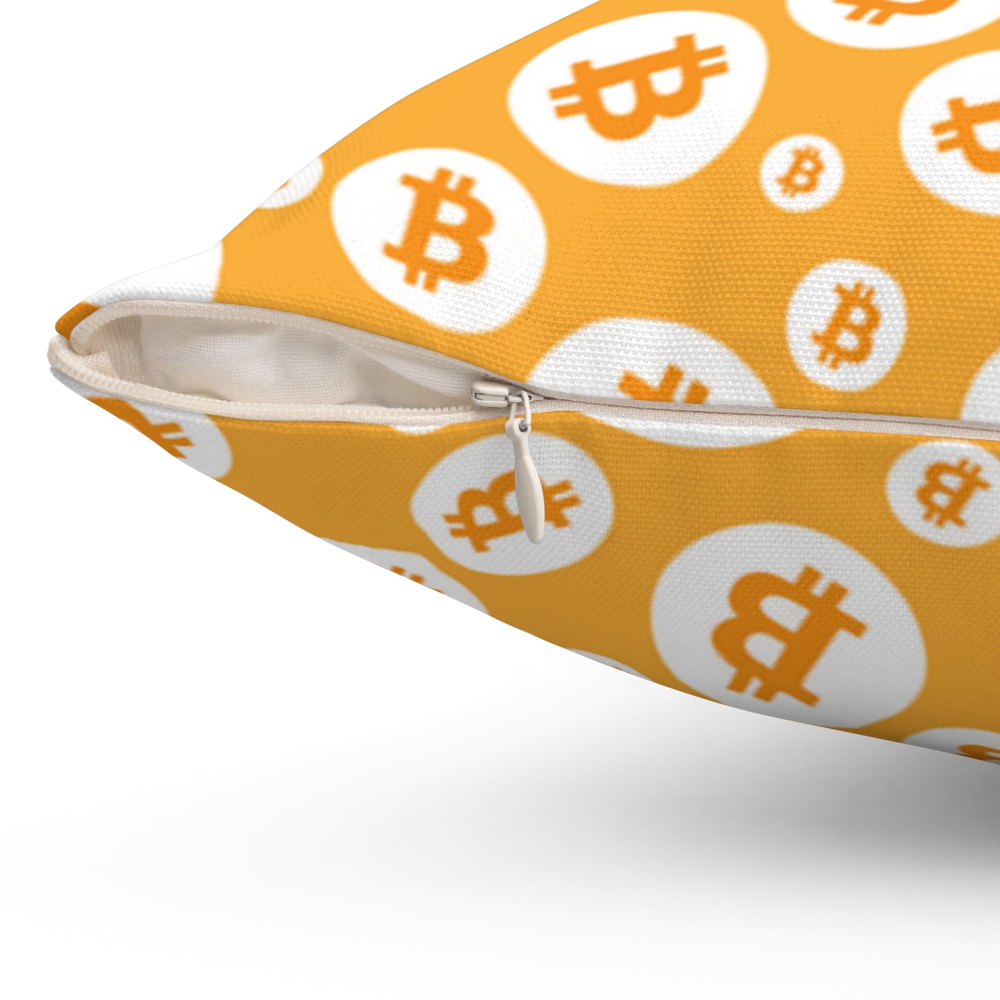 Bitcoin Symbols Polkadot Square Pillow