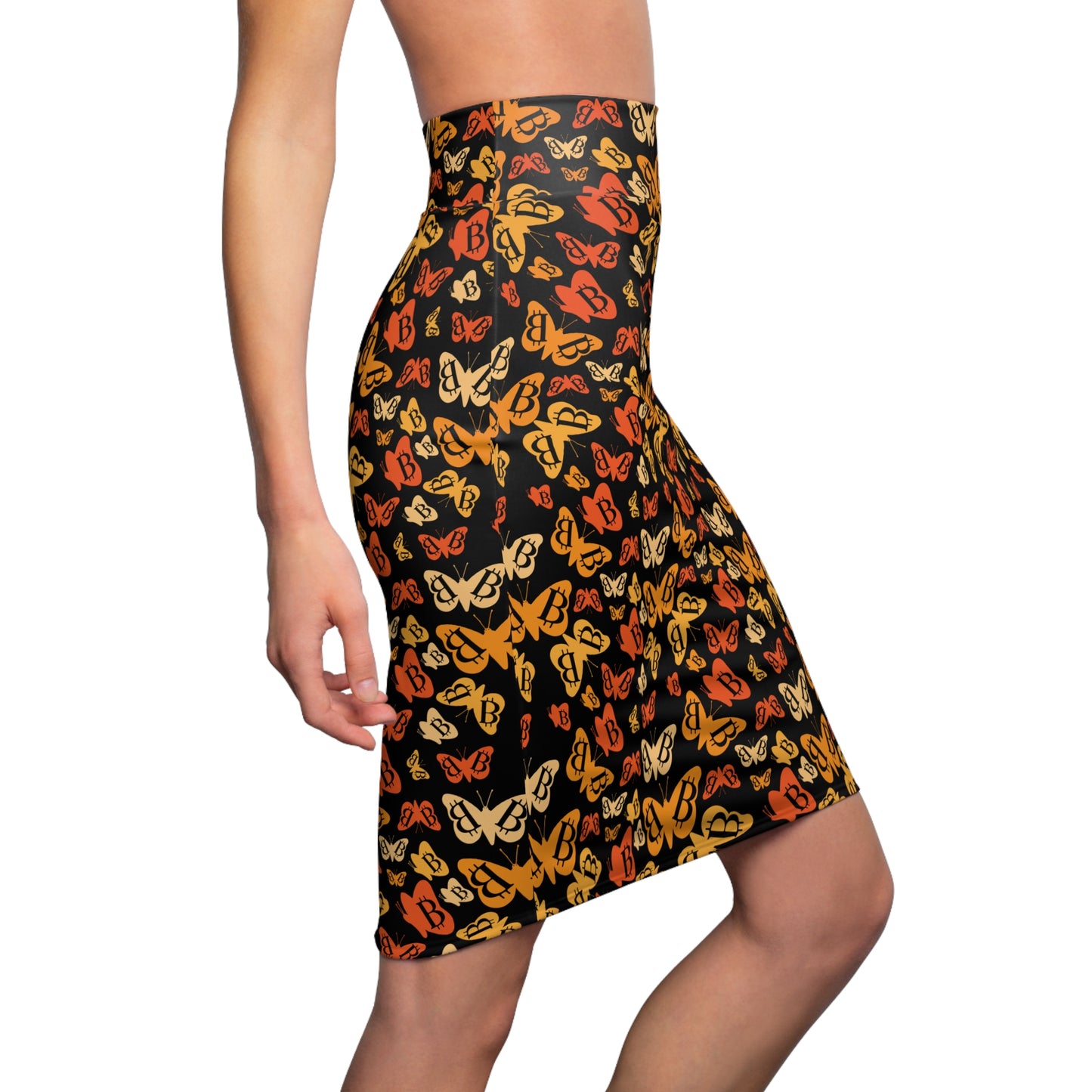 Bitcoin Butterflies Women's Pencil Skirt