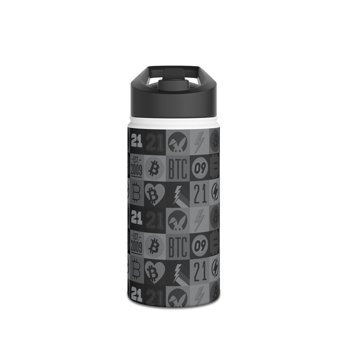 Black Bitcoin Journey Stainless Steel Water Bottle