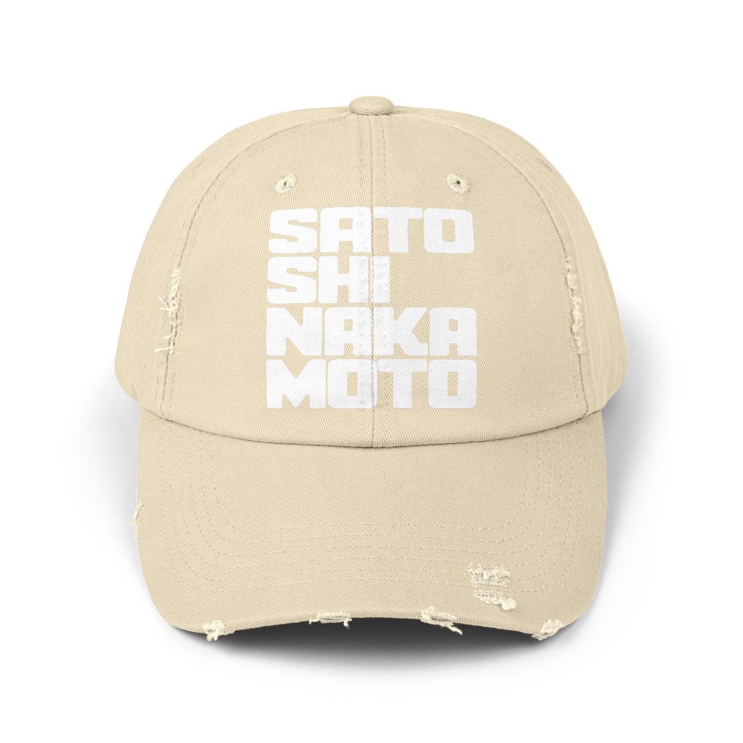 Satoshi Nakamoto Cubed Printed (STEALTH) Distressed Cap