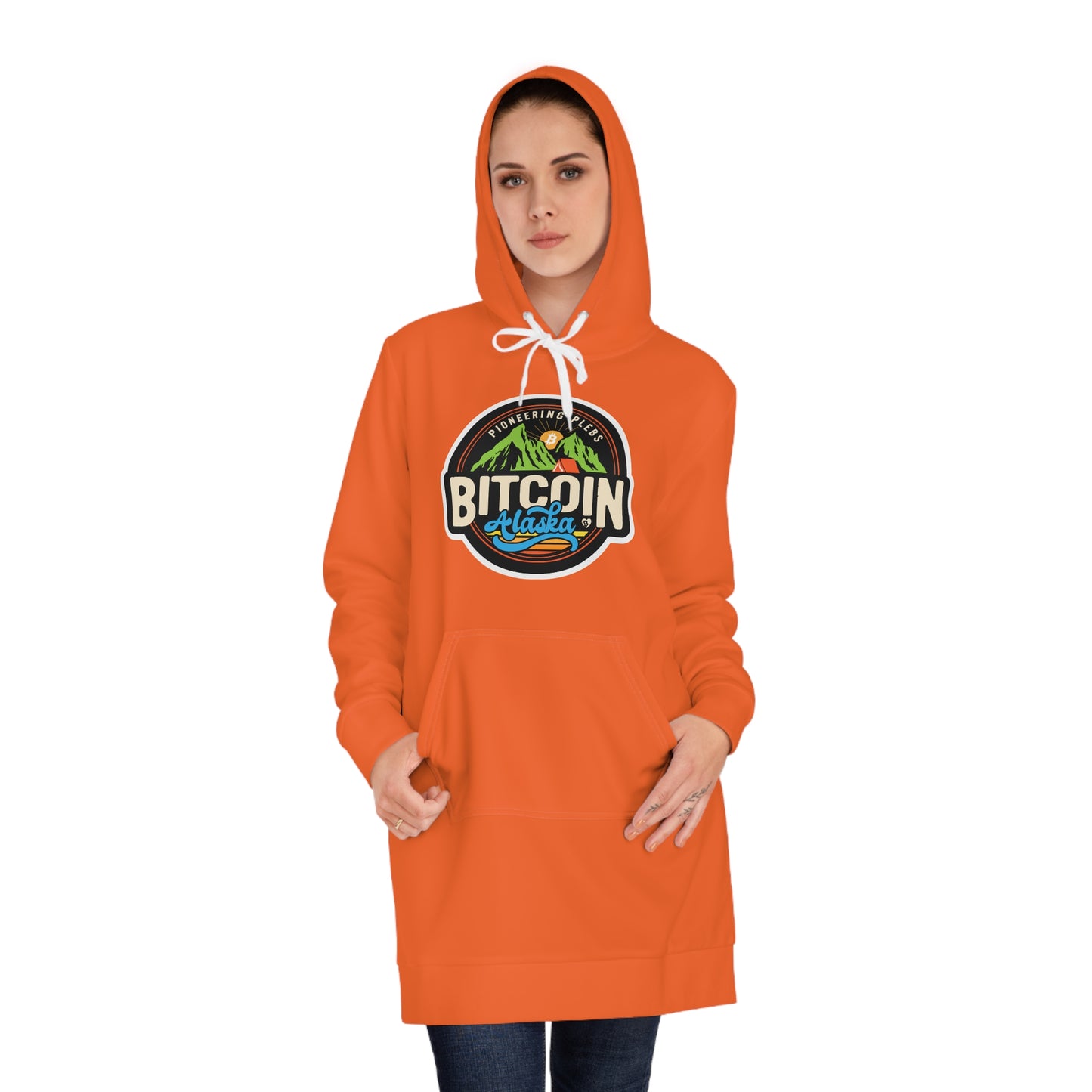 Bitcoin Alaska Orange Women's Hoodie Dress