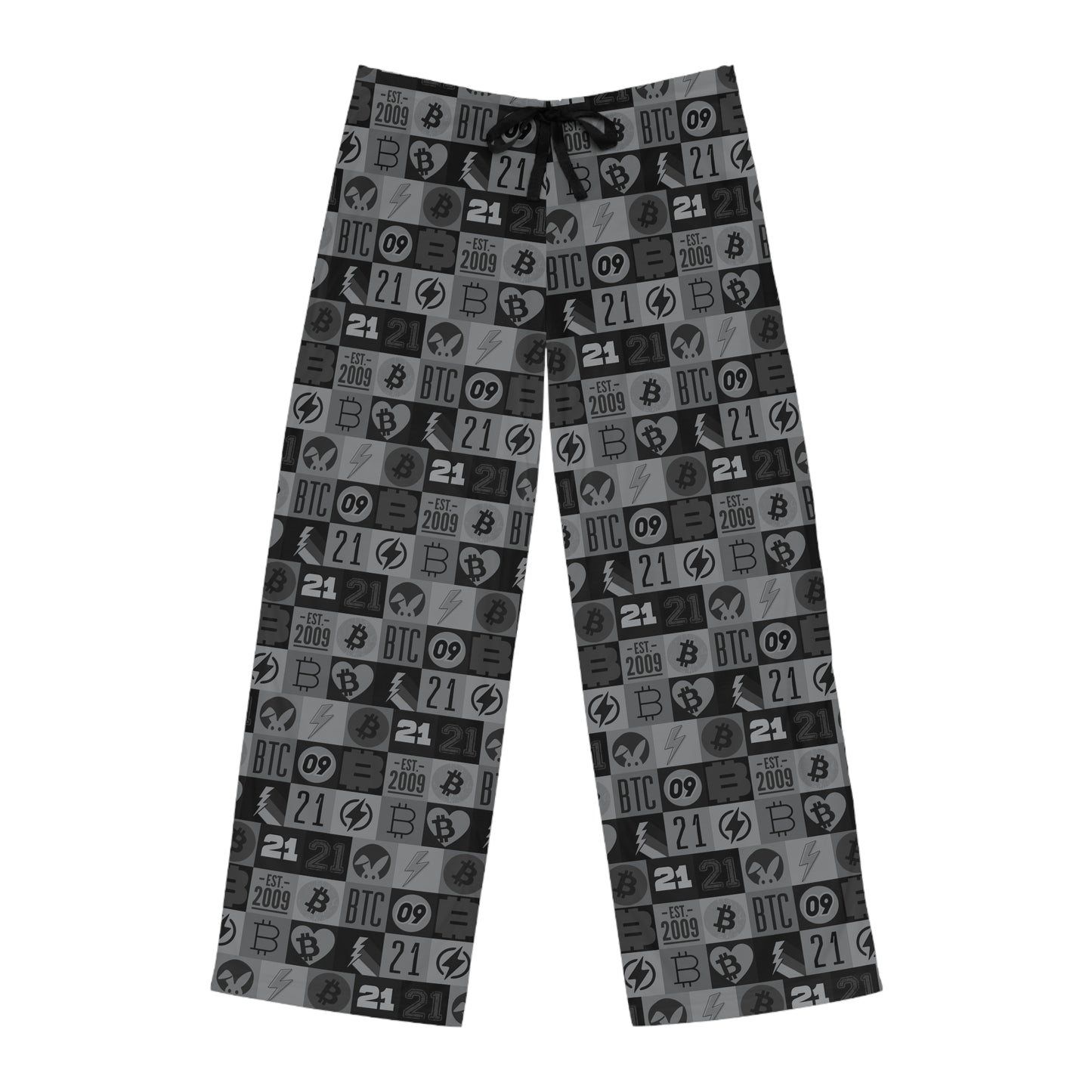 Pantalones de pijama negros Bitcoin Journey para hombre (AOP)