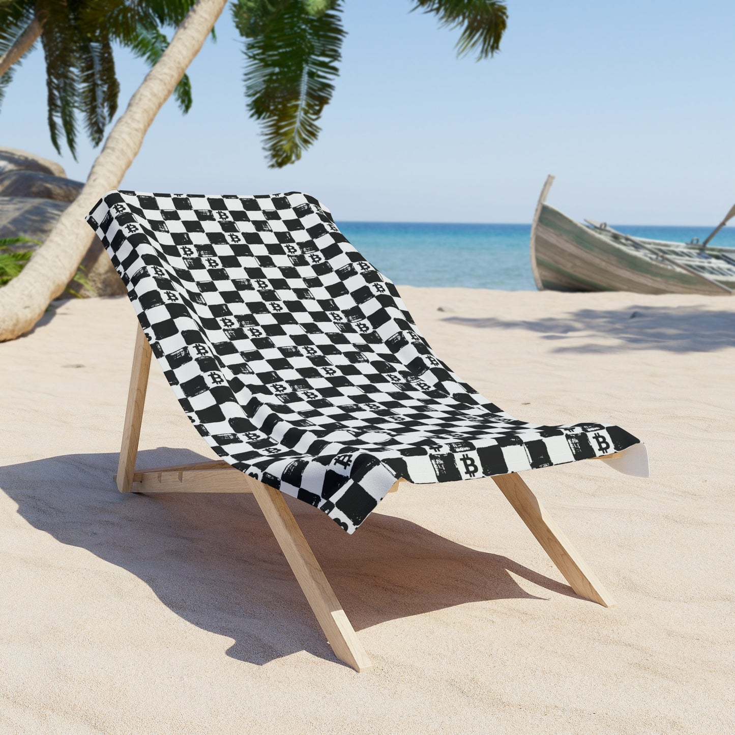 Bitcoin Chessboard Beach Towel