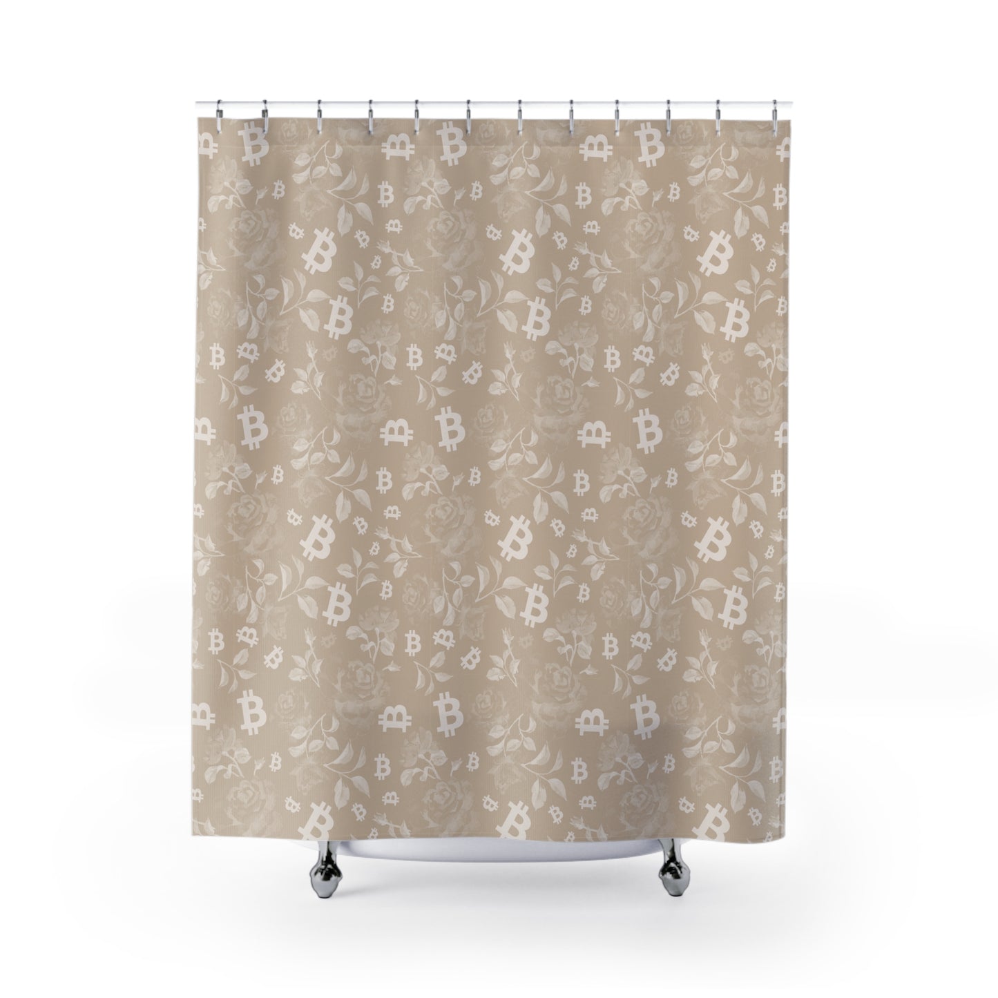 Stack Sandy Roses Bitcoin Shower Curtains