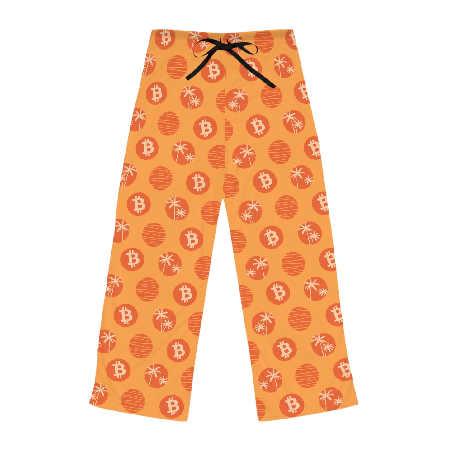 Orange Tropical Bitcoin Women's Pyjama Pants