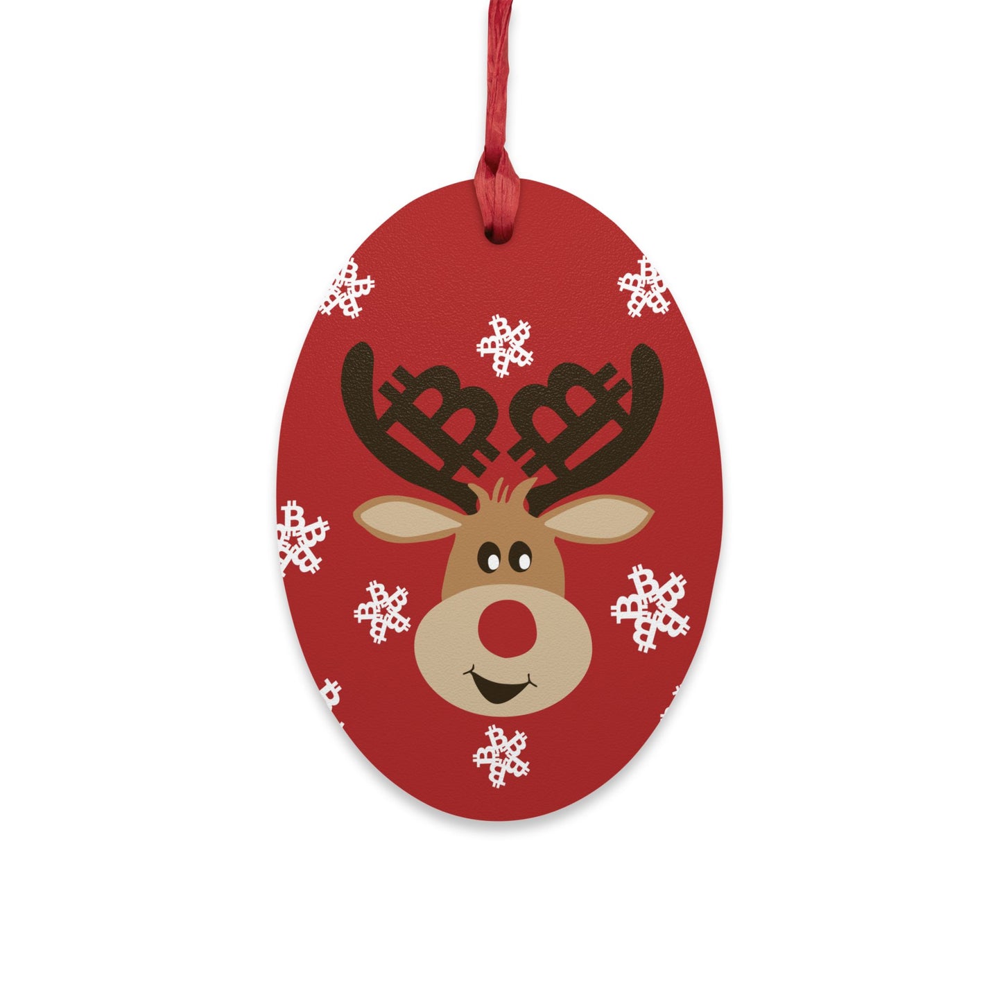 Bitcoin Rudolf Wooden Ornament