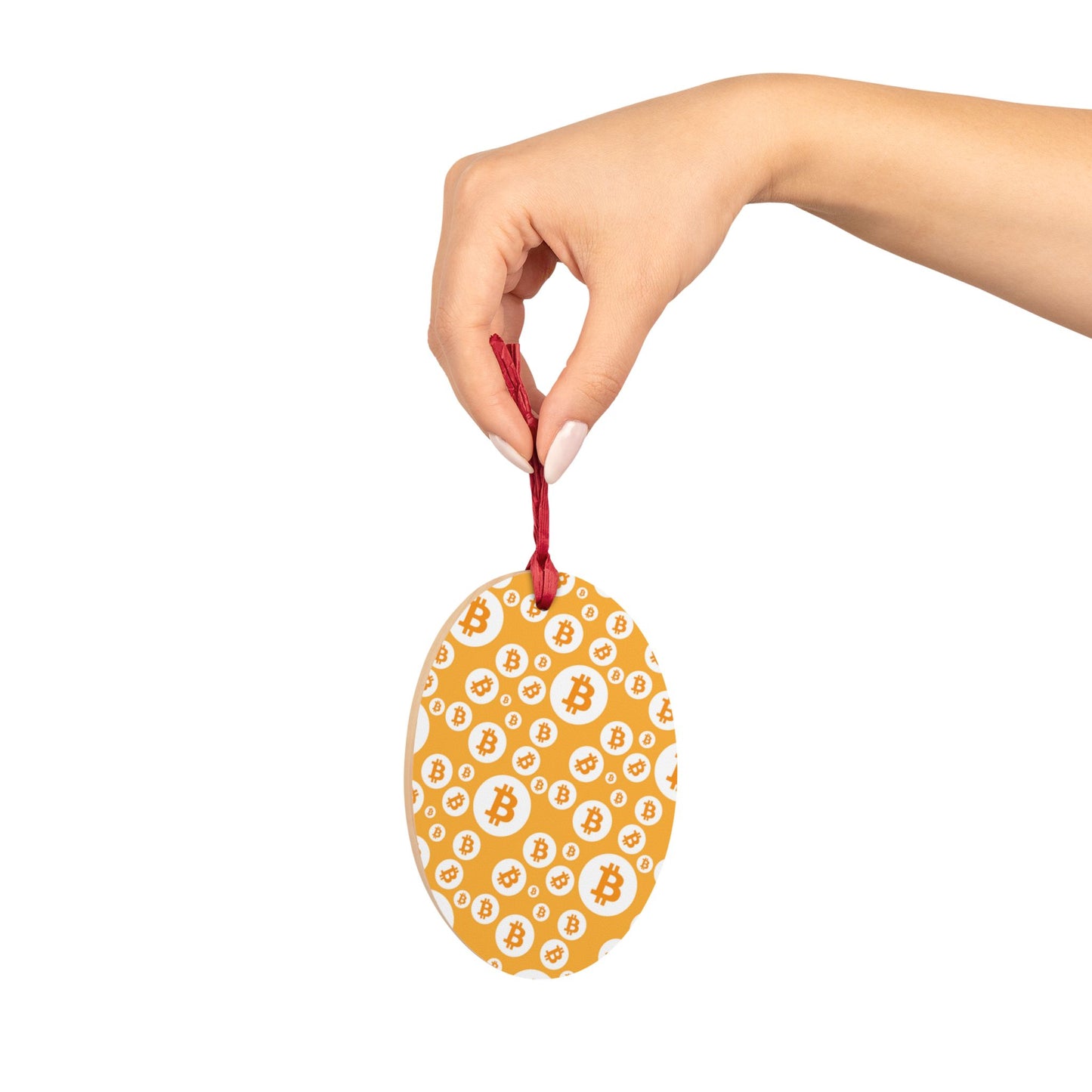 Bitcoin Polkadot Wooden Ornament