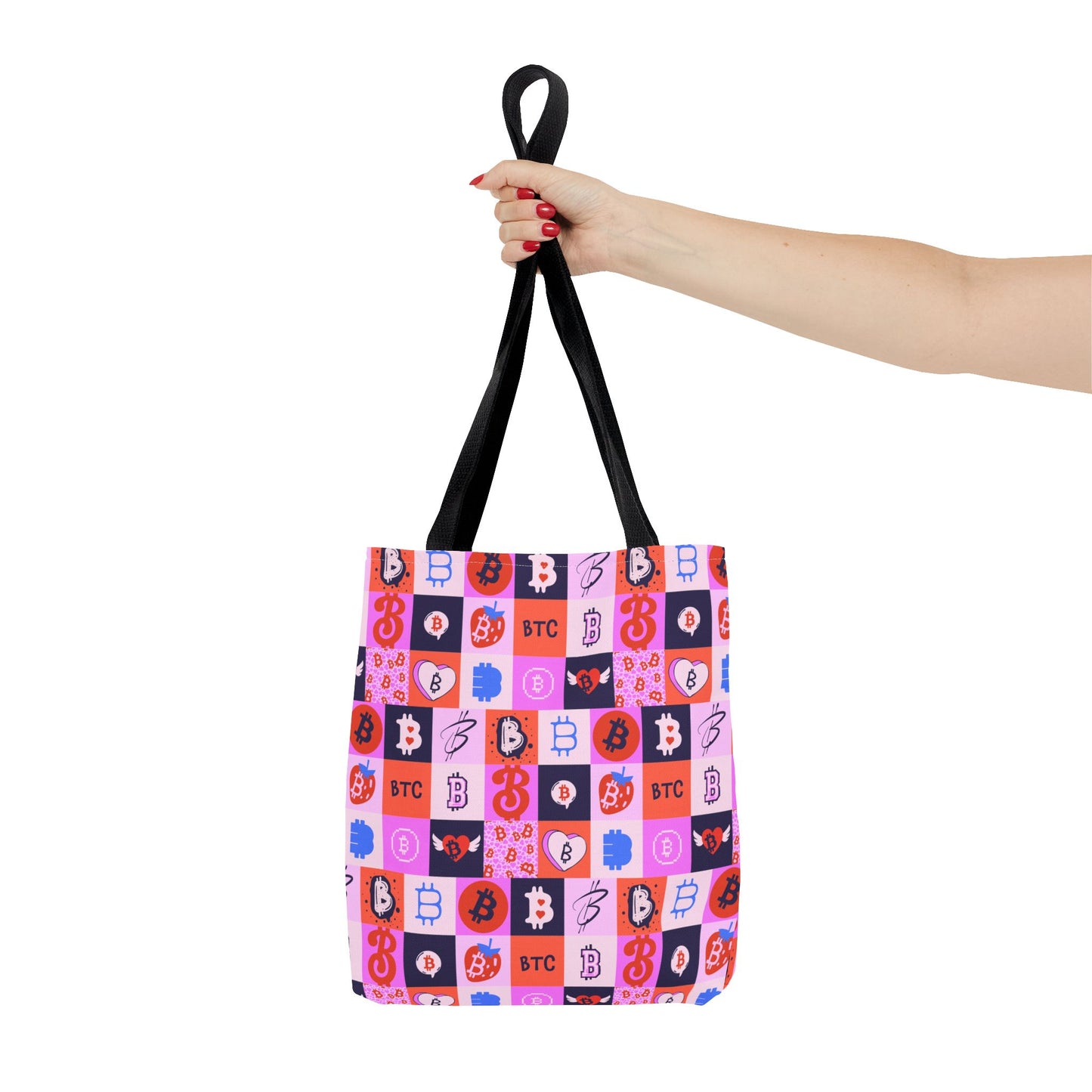 Bitcoin Love Patchwork Tote Bag
