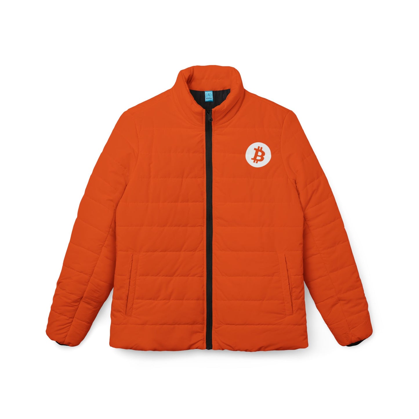 Classic Orange Simple Bitcoin Women’s Puffer Jacket