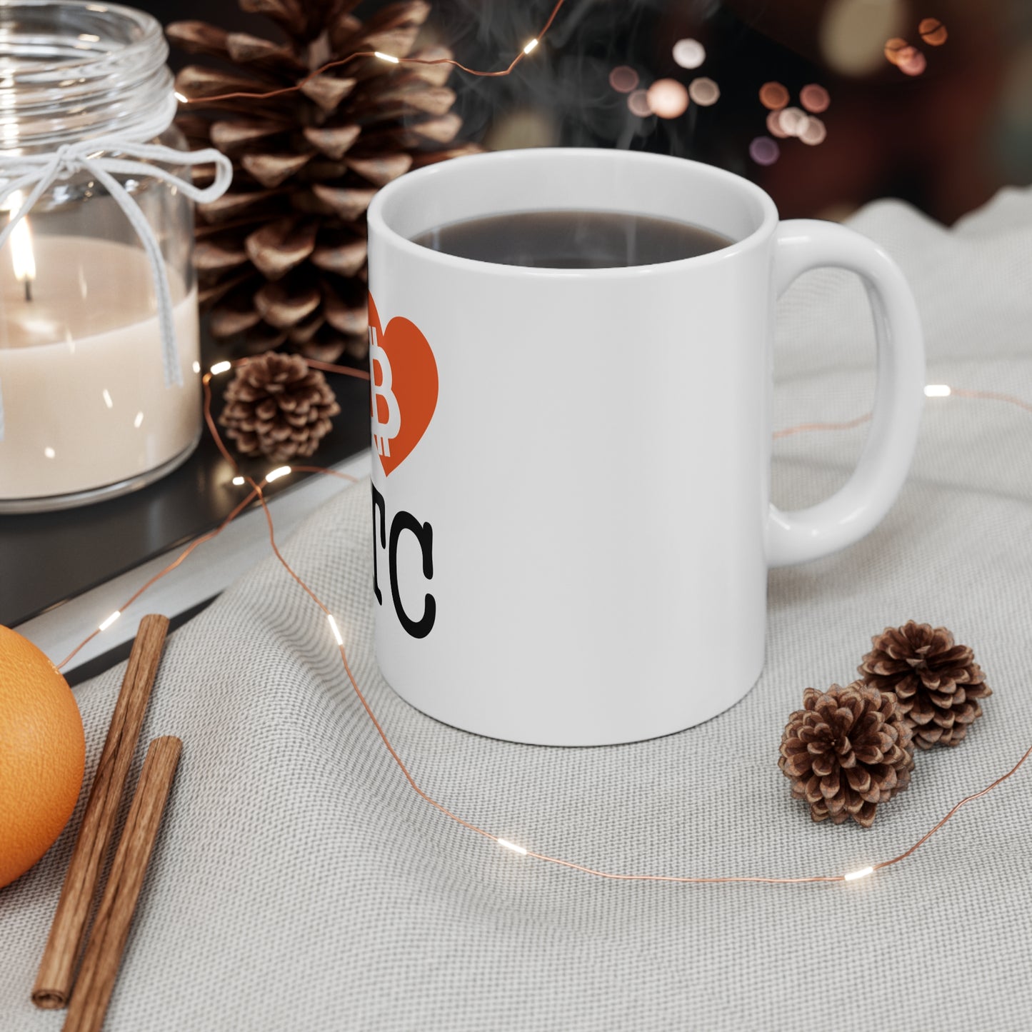 I Heart BTC Bitcoin Mug 11oz