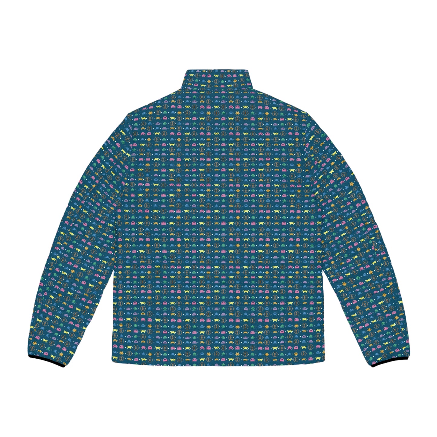 Bitcoin Retro Video Game Men's Puffer Jacket