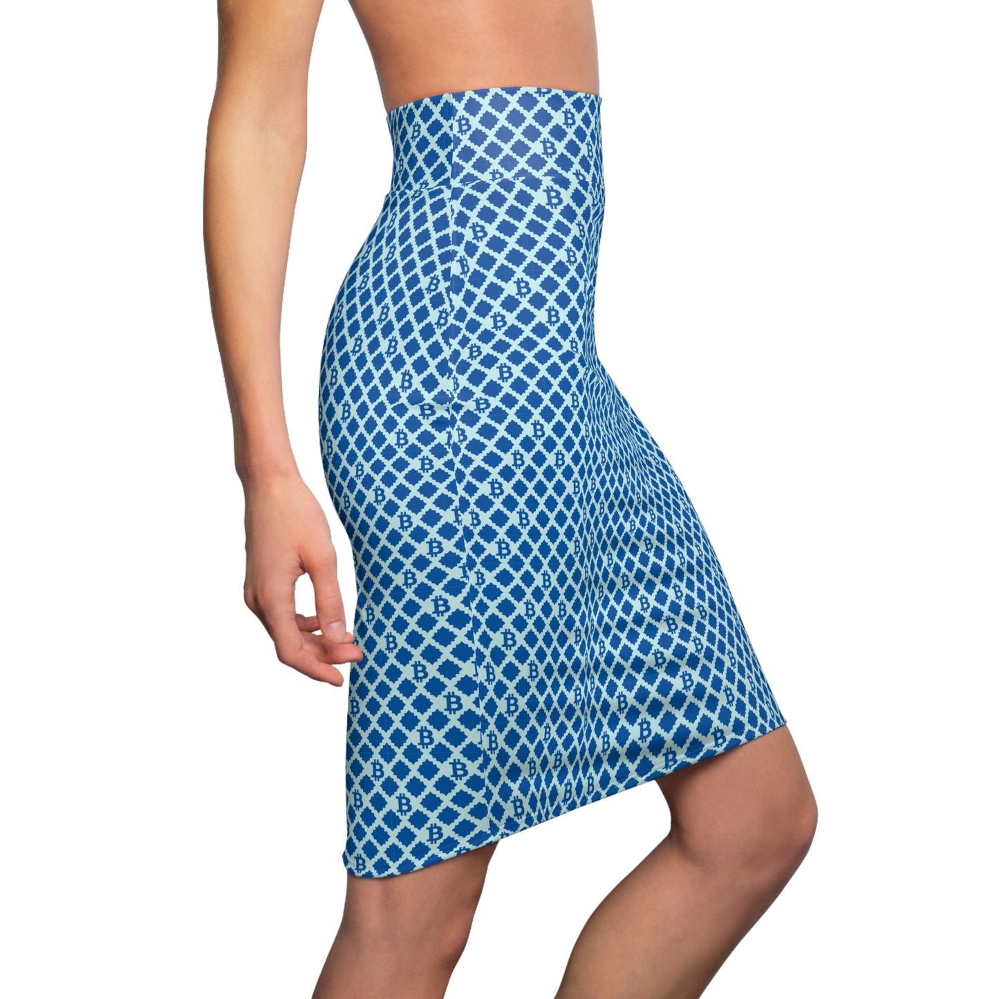 Bitcoin Baby Blue Women's Pencil Skirt