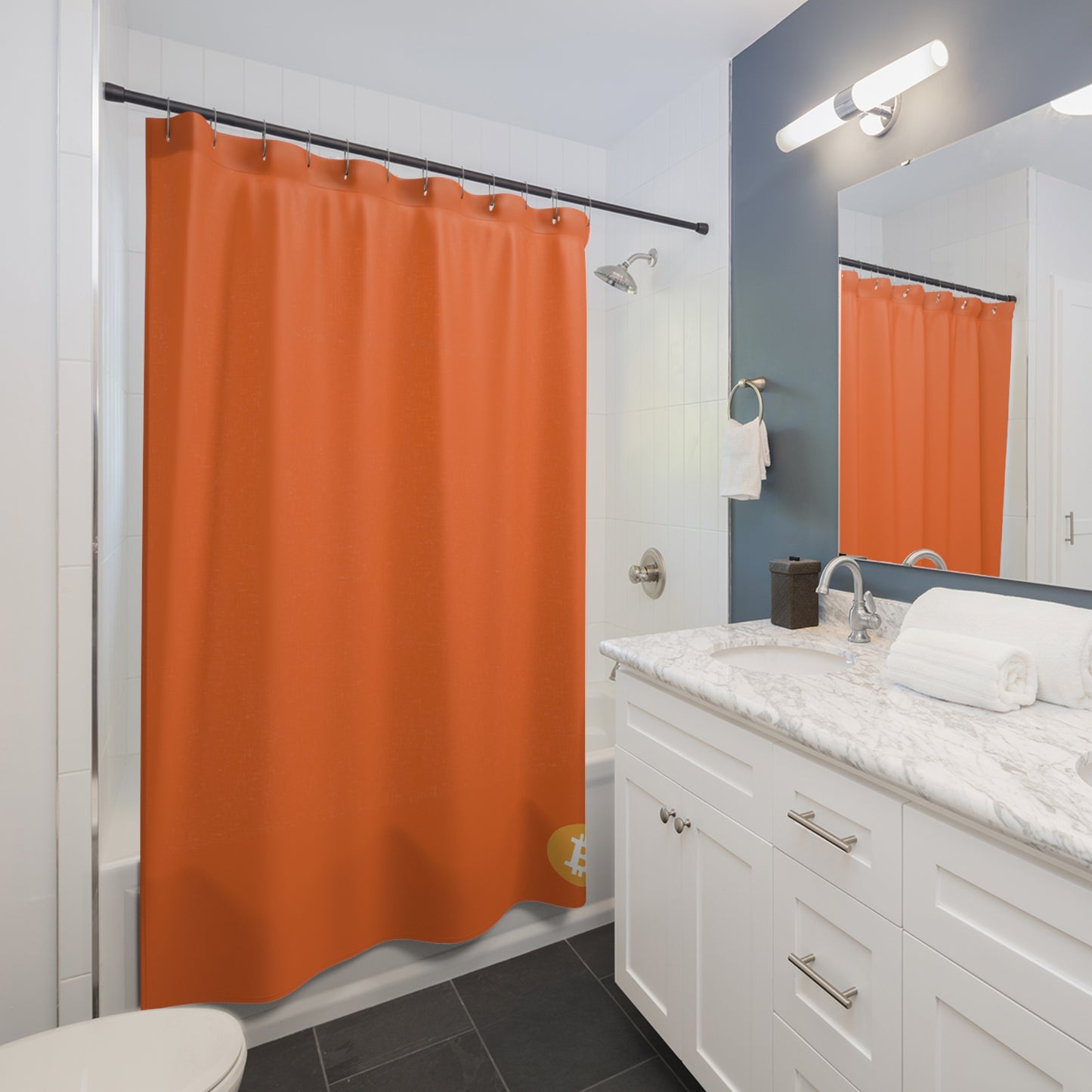 AirBTC Bitcoin Orange Shower Curtains