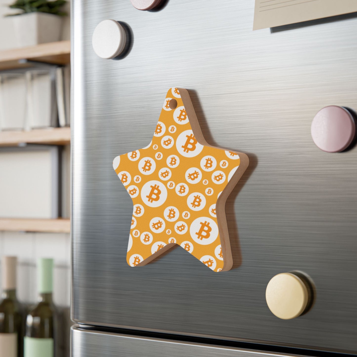 Bitcoin Polkadot Wooden Ornament