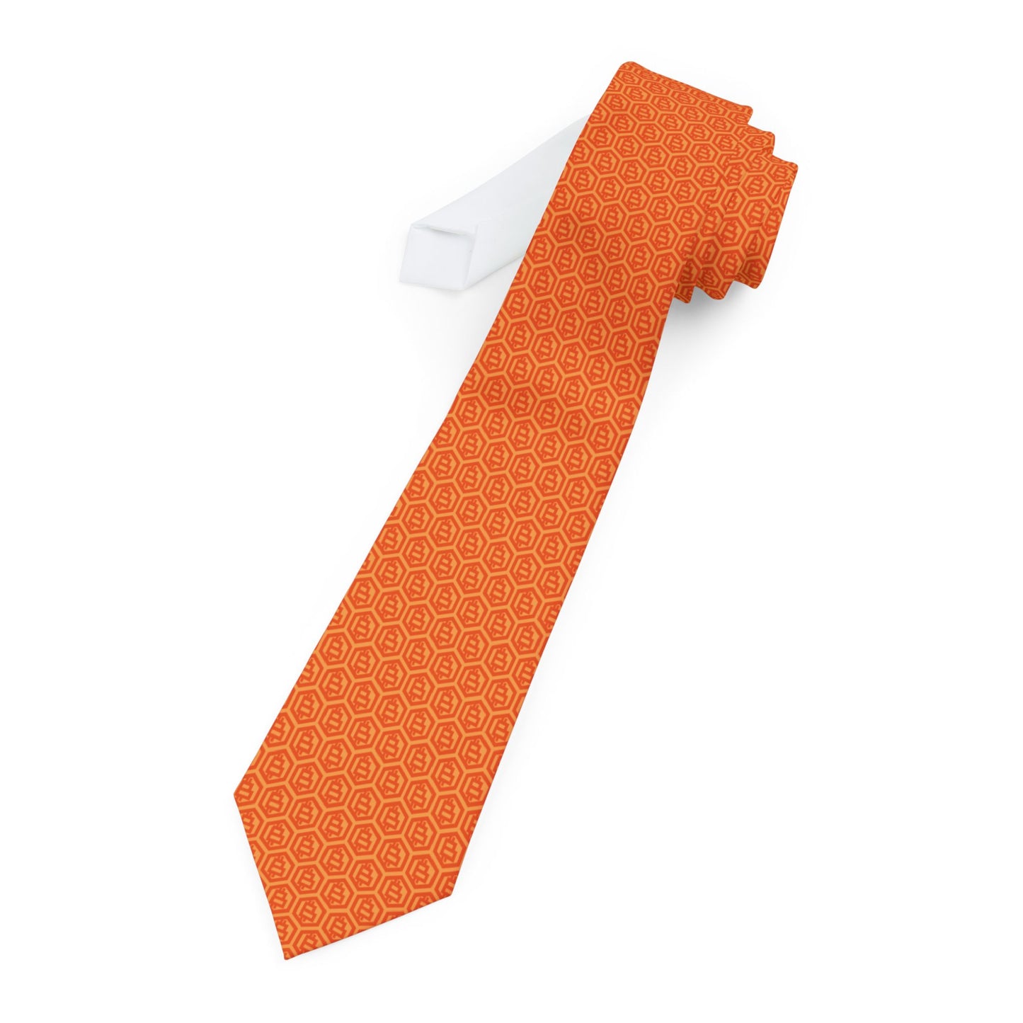 Orange Bitcoin Hex Necktie