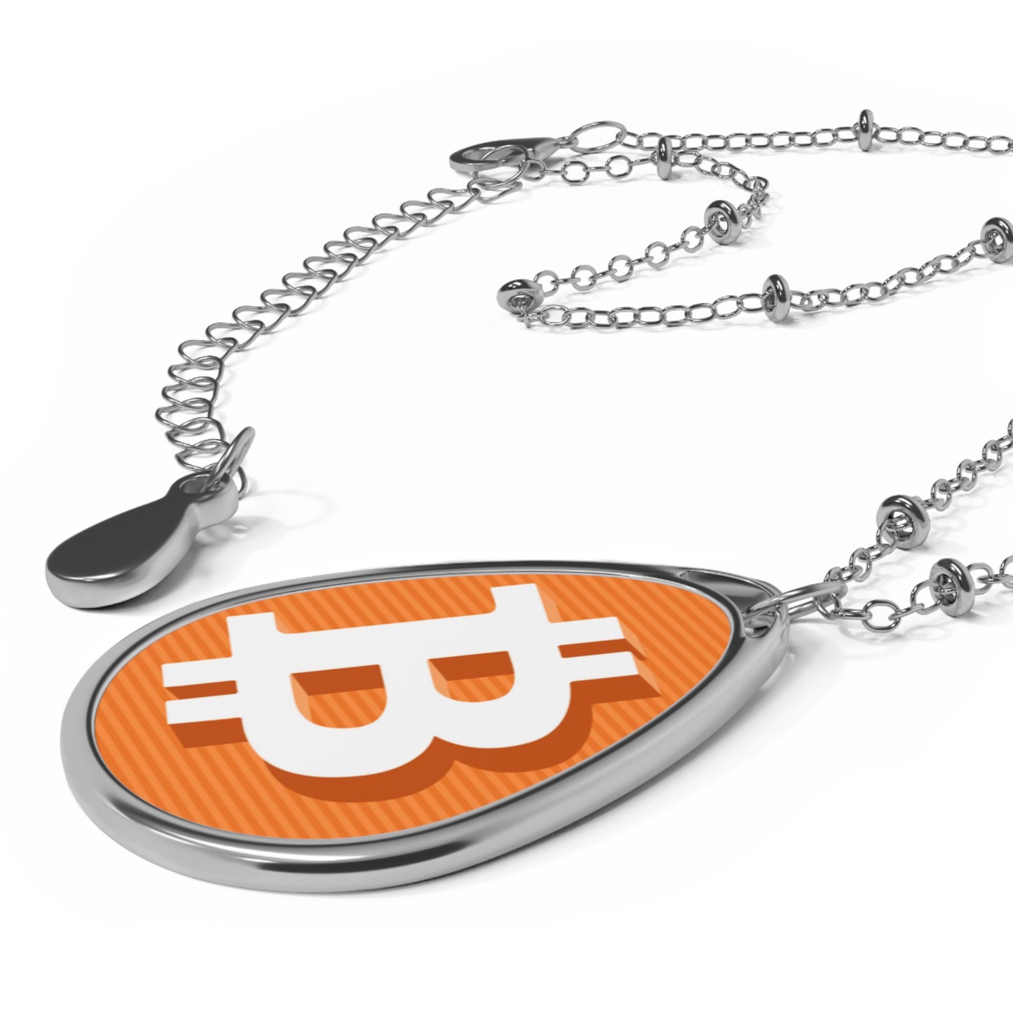 Orange 3D Bitcoin Necklace