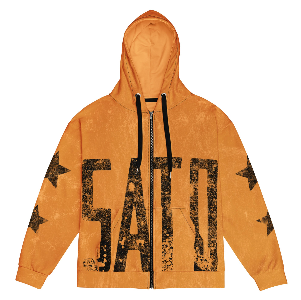 Orange Satoshi Nakamoto Flip Zip Hoodie