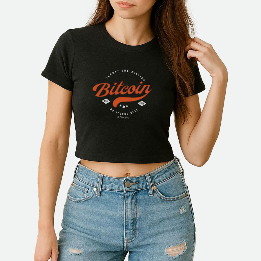 Bitcoin Americana Baby Tee Crop Top