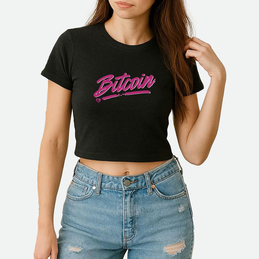 Bitcoin Spotlight Baby Tee Crop Top