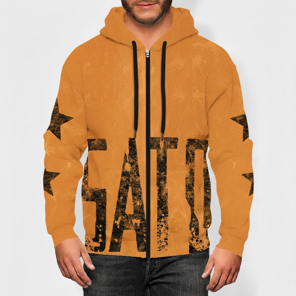 Orange Satoshi Nakamoto Flip Zip Hoodie – The Bitcoin Diaries