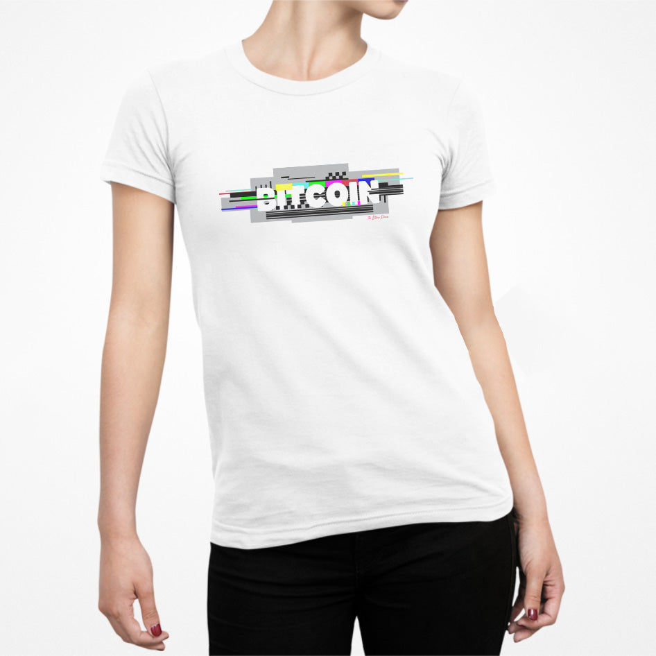 Bitcoin TV Glitch Slim Fit Women's T-Shirt