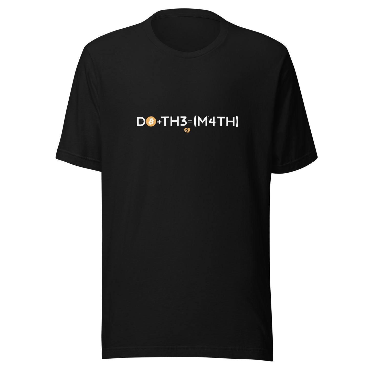 Black t-shirt with 'DO THE MATH' text design on a white background