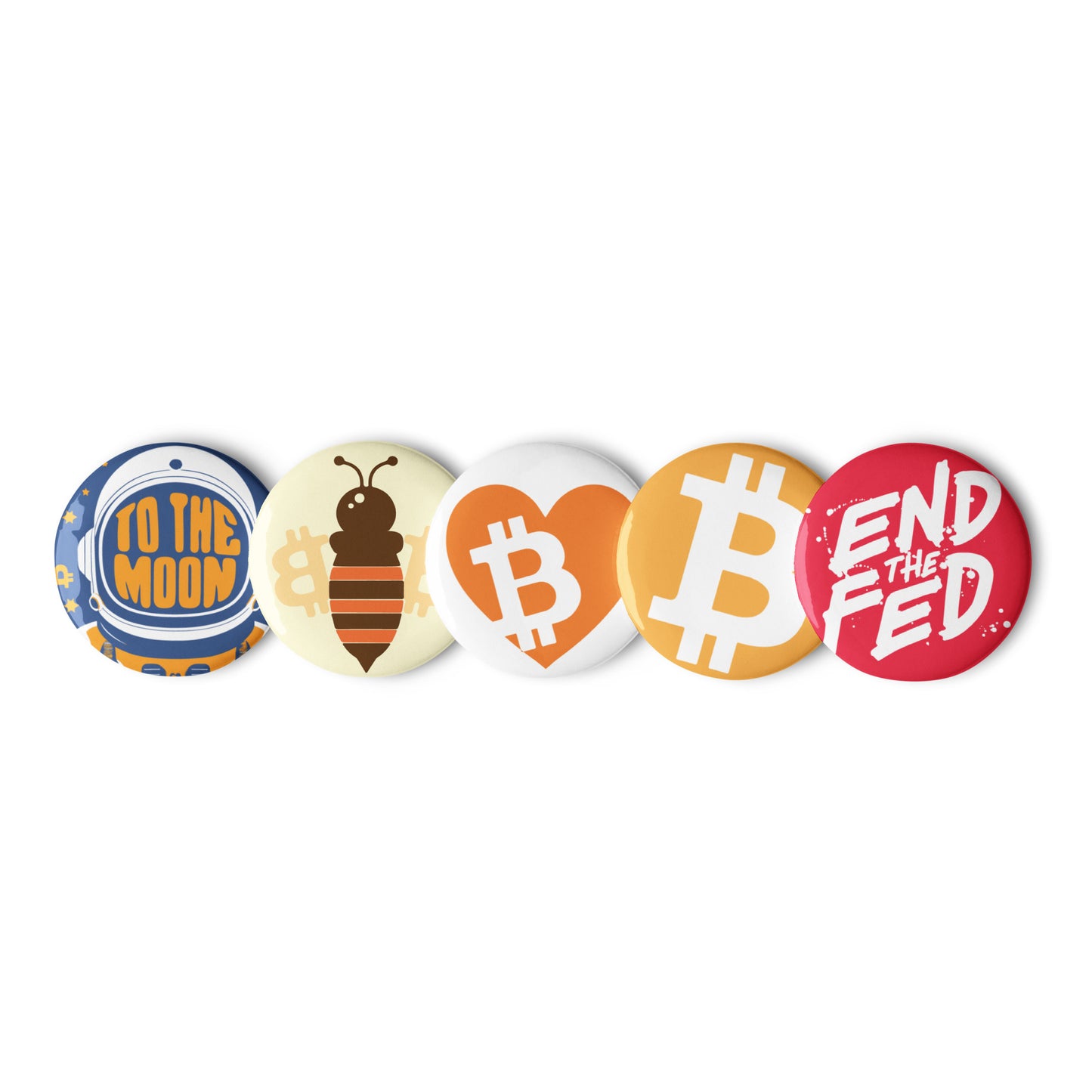 Bitcoin Set of Pin Buttons