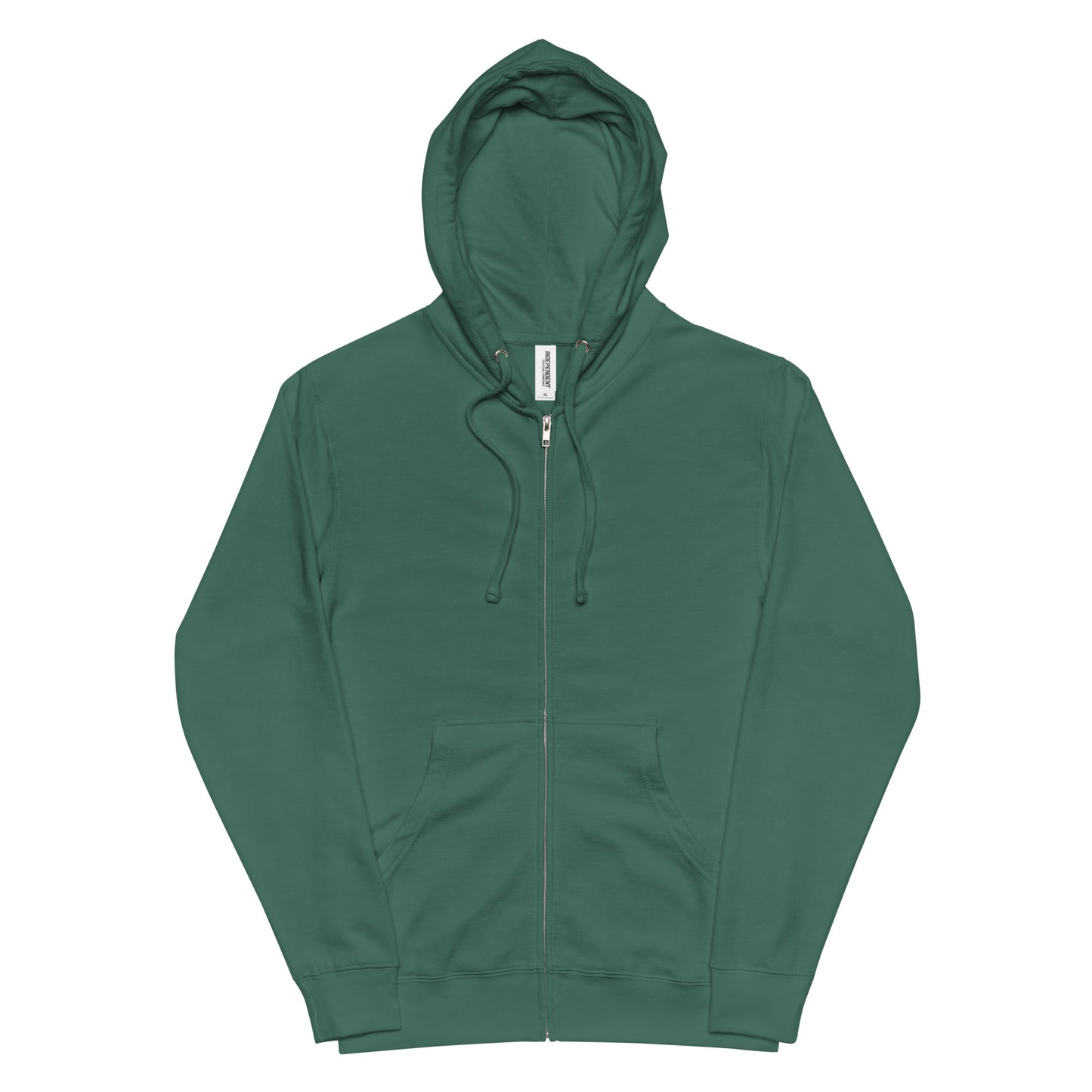 Green hoodie on a white background