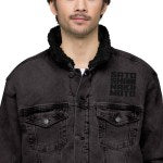 Satoshi Nakamoto Cubed (Stealth) Unisex Denim Sherpa Jacket