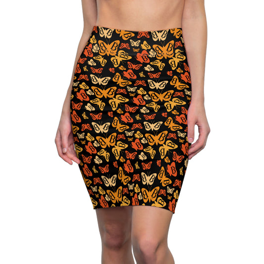 Bitcoin Butterflies Women's Pencil Skirt