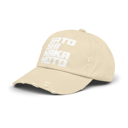 Satoshi Nakamoto Cubed Printed (STEALTH) Distressed Cap